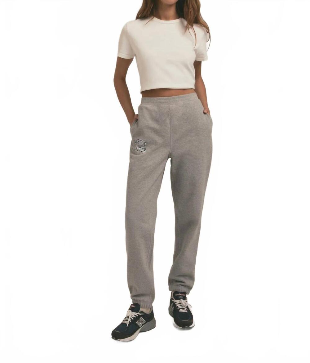 NEW FAVORITE DAUGHTER super-soft collegiate jogger in heather grey